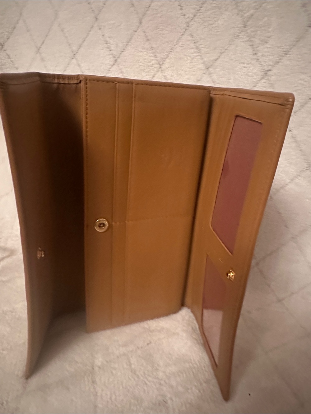 MCM Cognac Monogram Clutch with Orange and Brown Center Stripe - Picture 4 of 11